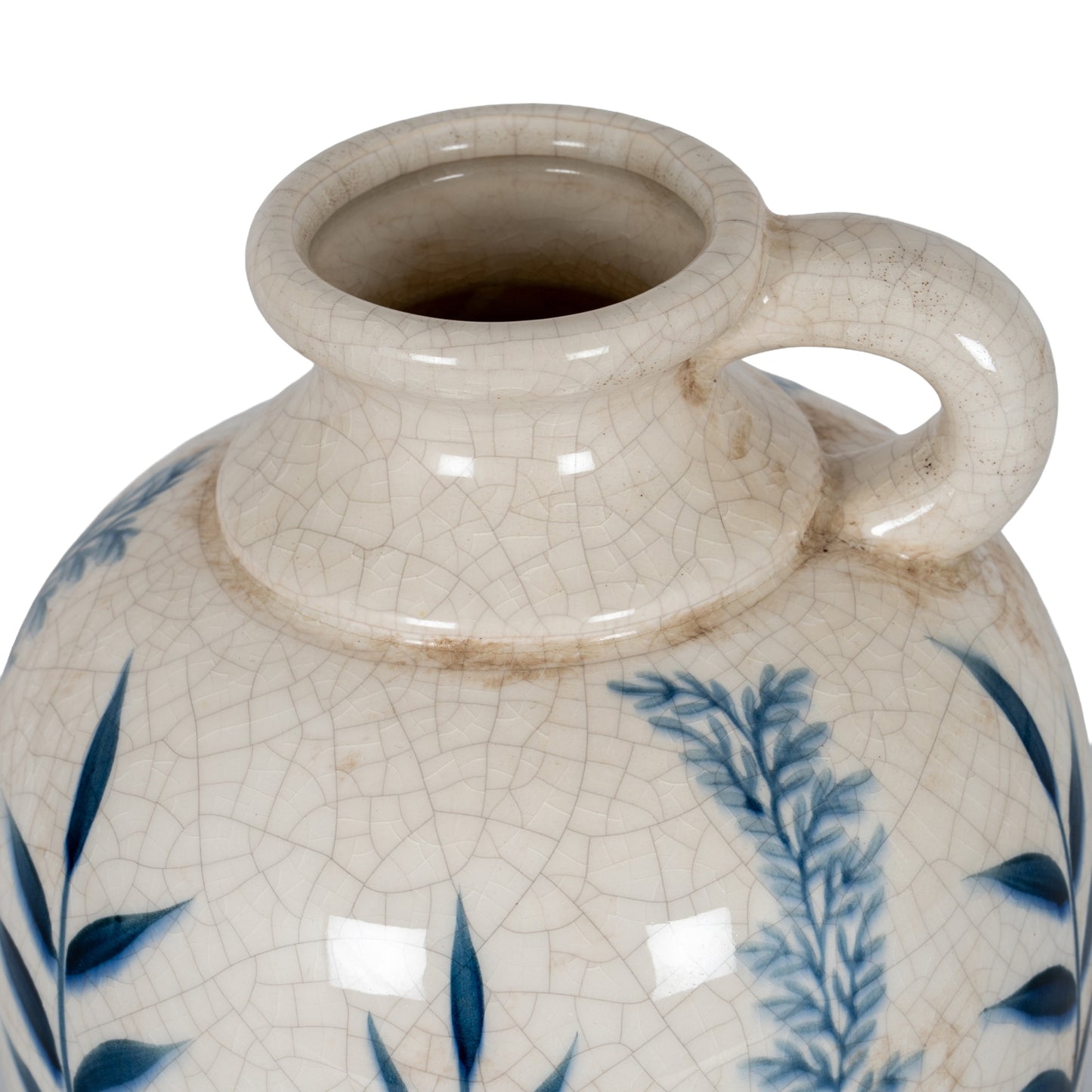 Blue Flora Amphora Ceramic Jug Vase 23cm