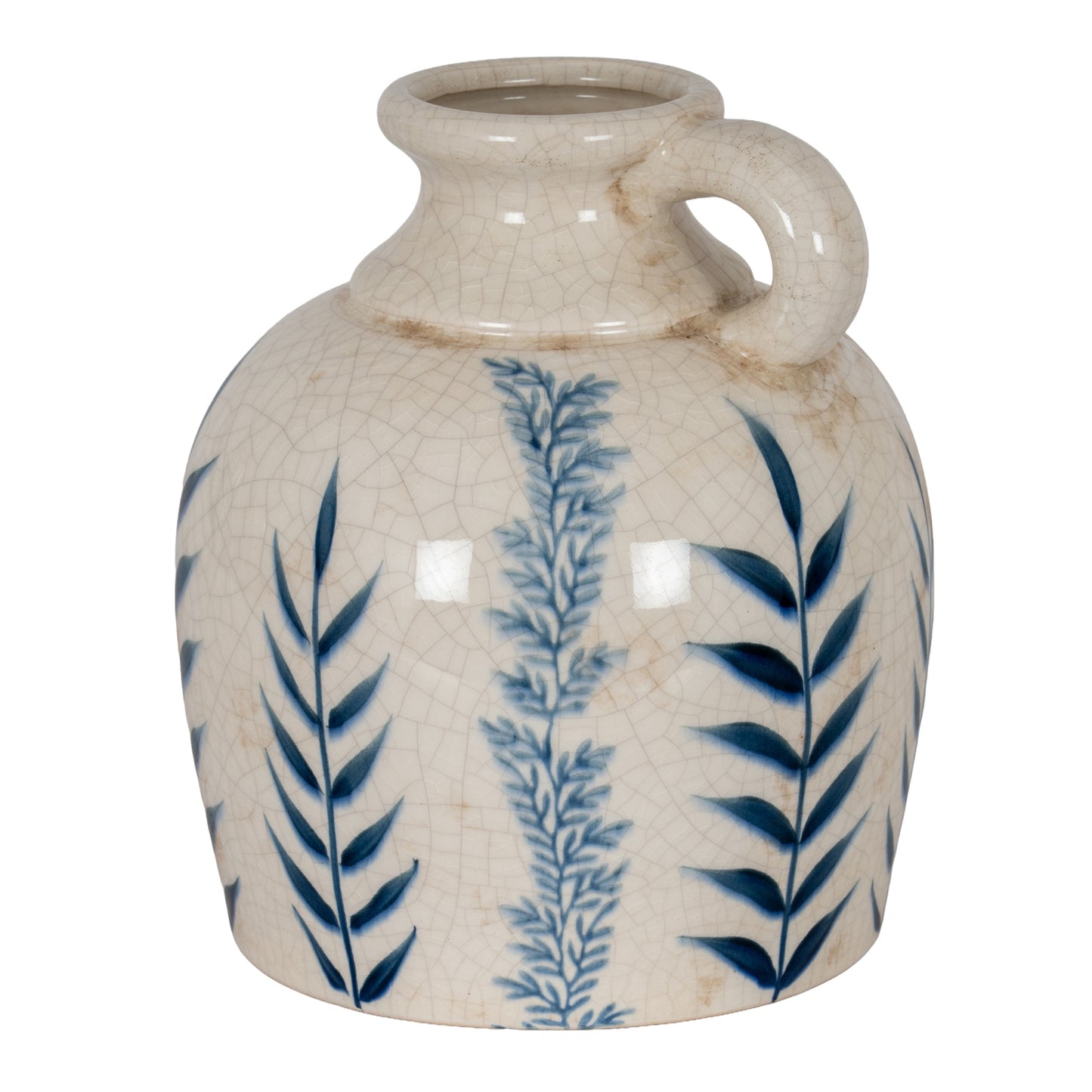 Blue Flora Amphora Ceramic Jug Vase 23cm