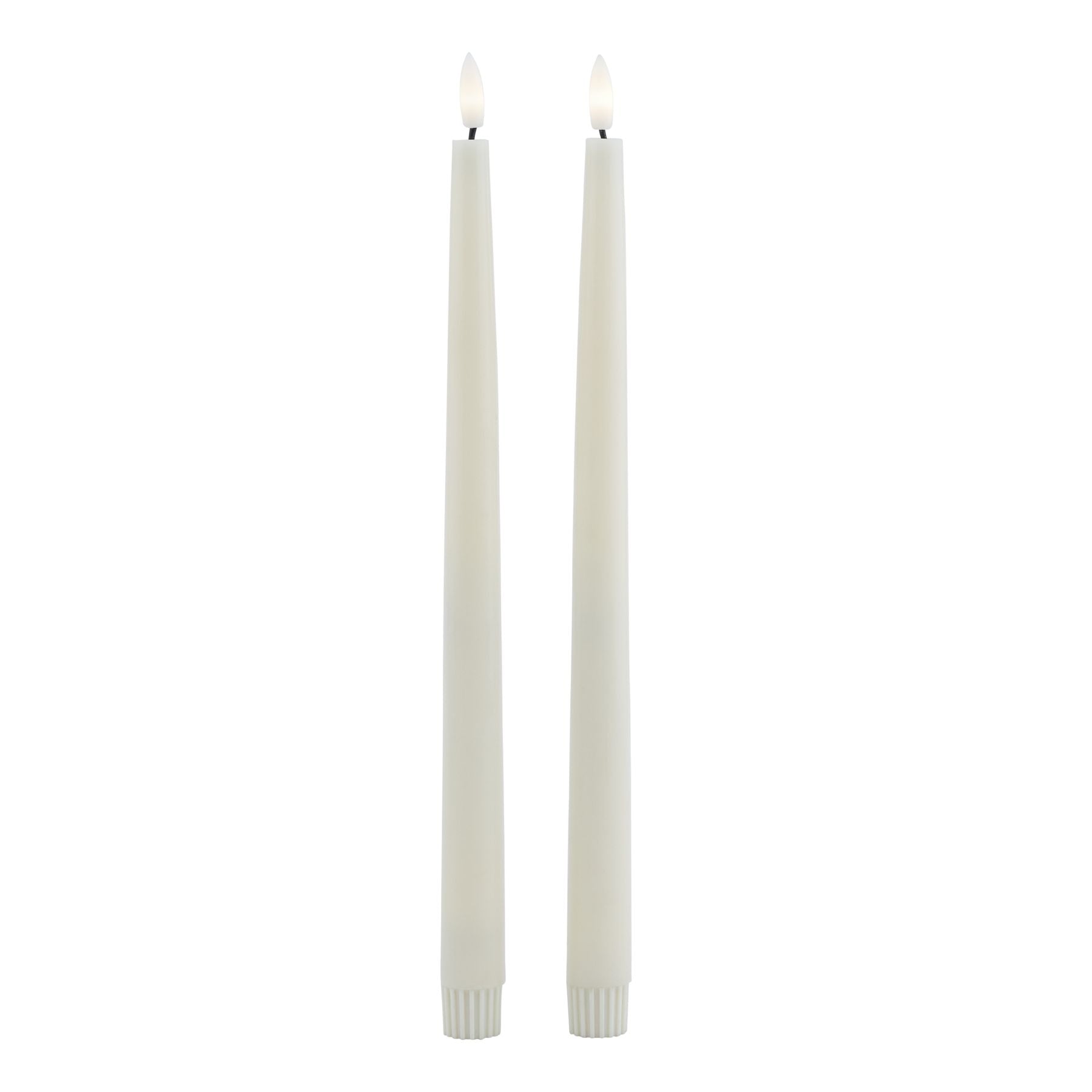 Luxe Collection S/2 Taupe LED Wax Dinner Candles image 2