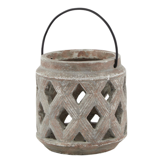 Siena Brown Lattice Lantern image 0