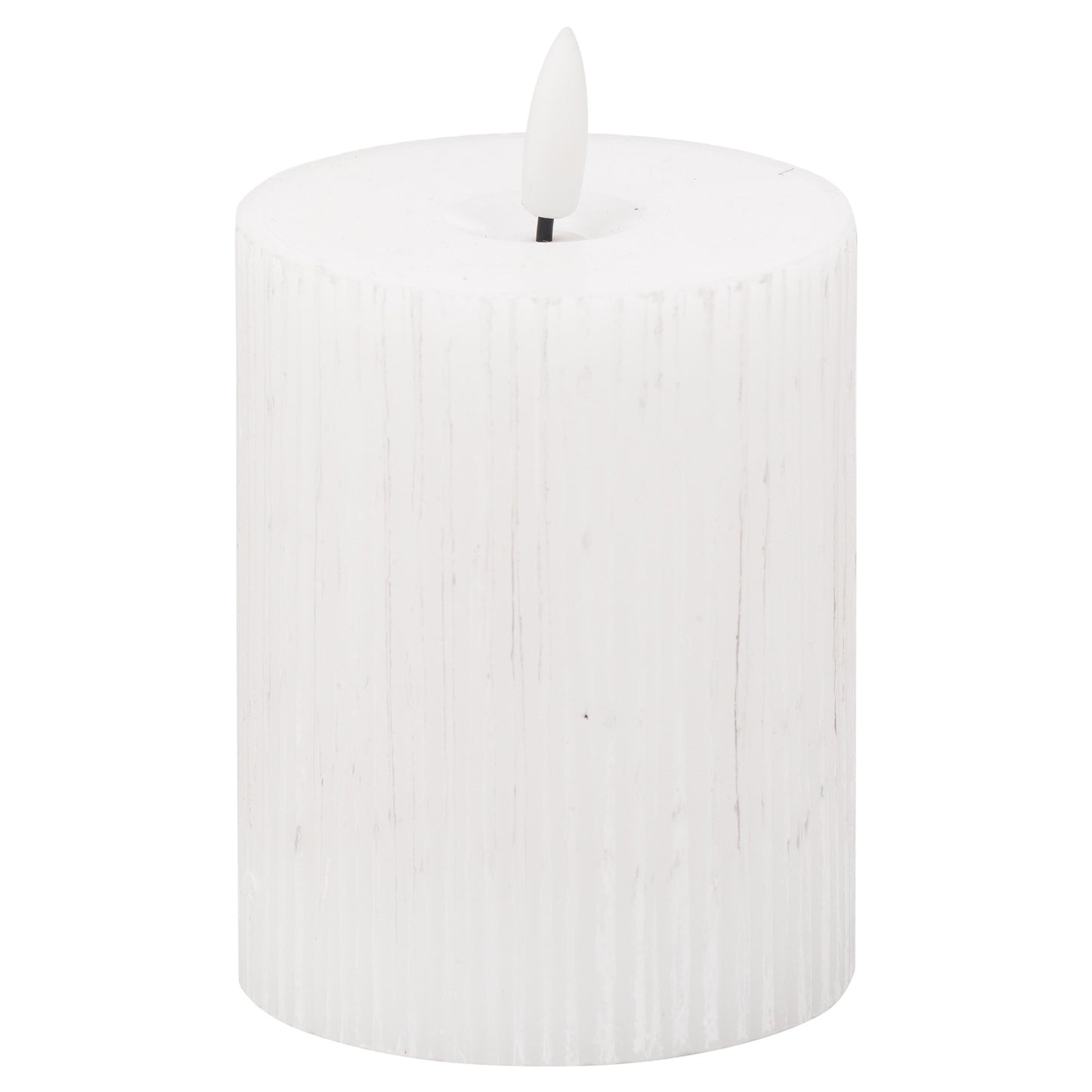 Luxe Collection Natural Glow 3x4 Textured Ribbed LED Candle image 0