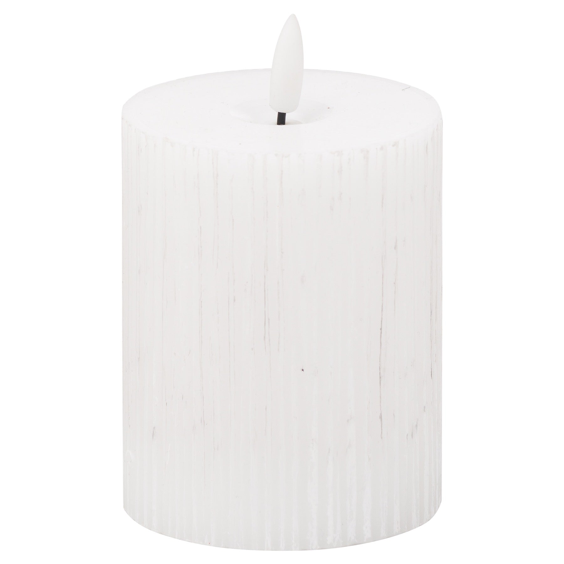 Luxe Collection Natural Glow 3x4 Textured Ribbed LED Candle image 0