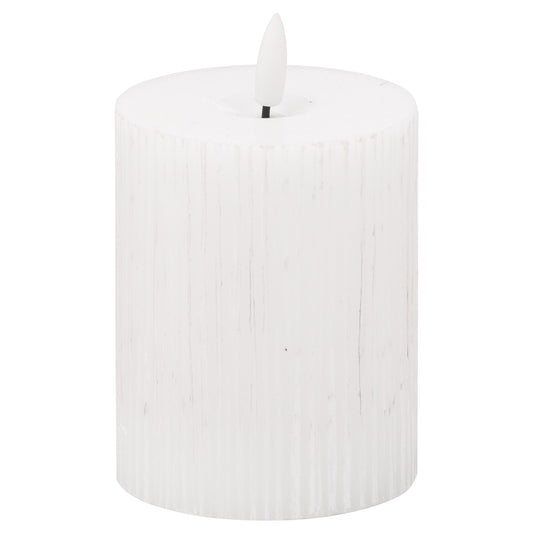 Luxe Collection Natural Glow 3x4 Textured Ribbed LED Candle image 0