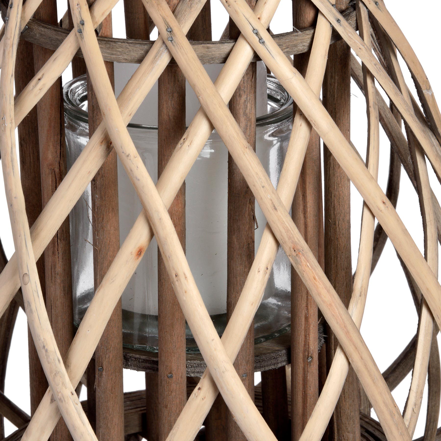 Small Wicker Bulbous Lantern image 1