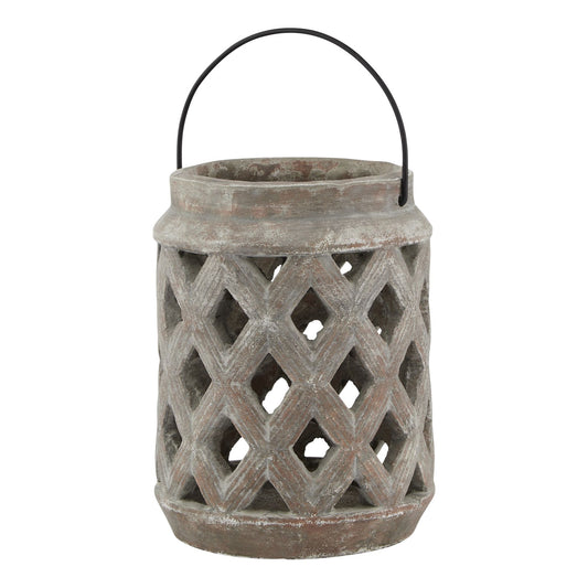 Siena Brown Large Lattice Lantern image 0