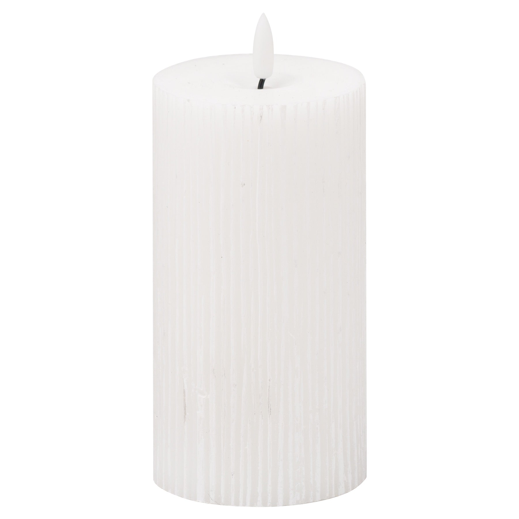 Luxe Collection Natural Glow 3x6 Textured Ribbed LED Candle image 0