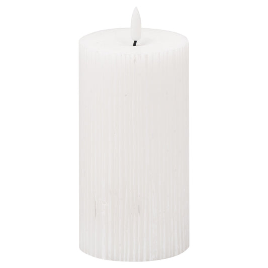Luxe Collection Natural Glow 3x6 Textured Ribbed LED Candle image 0