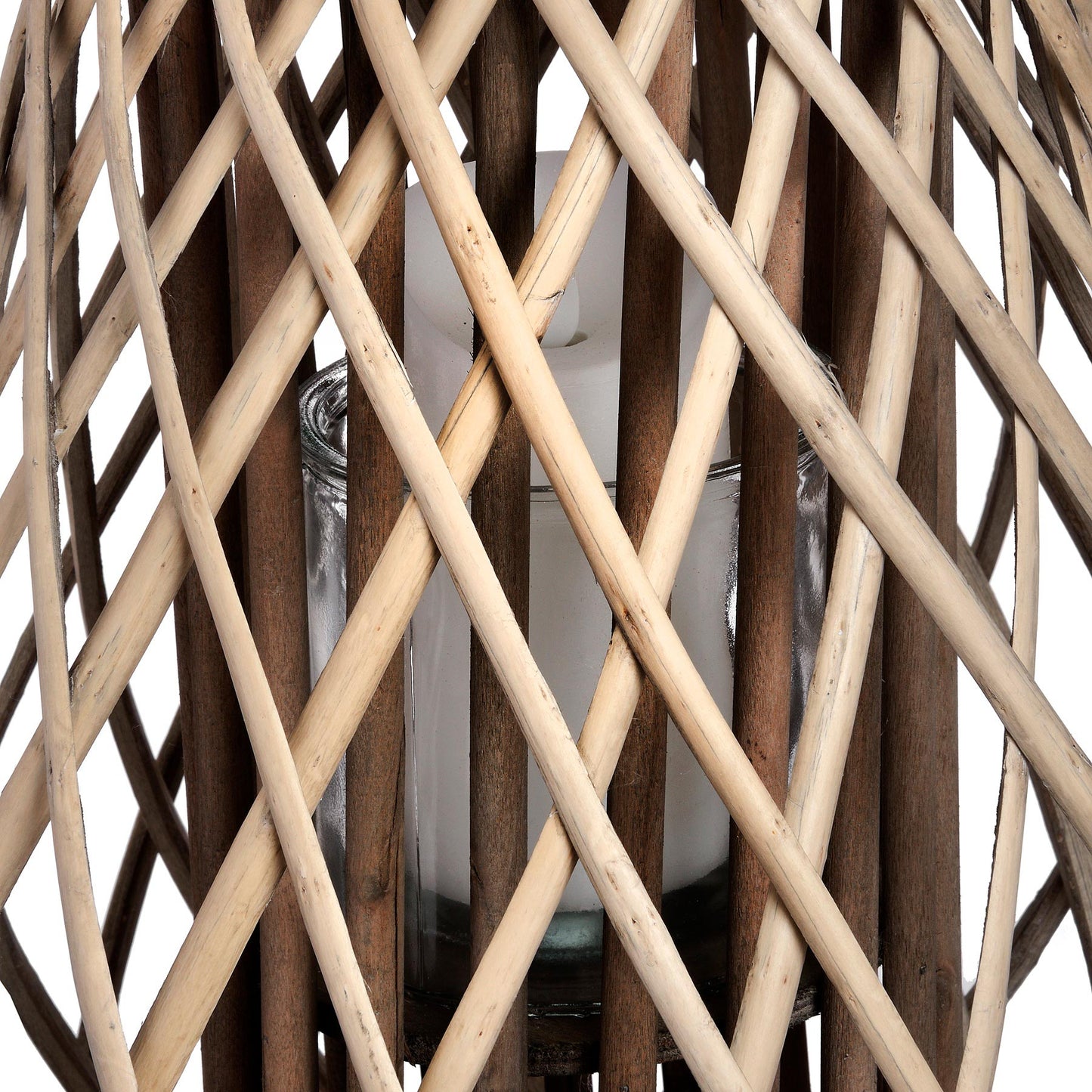Large Wicker Bulbous Lantern image 1