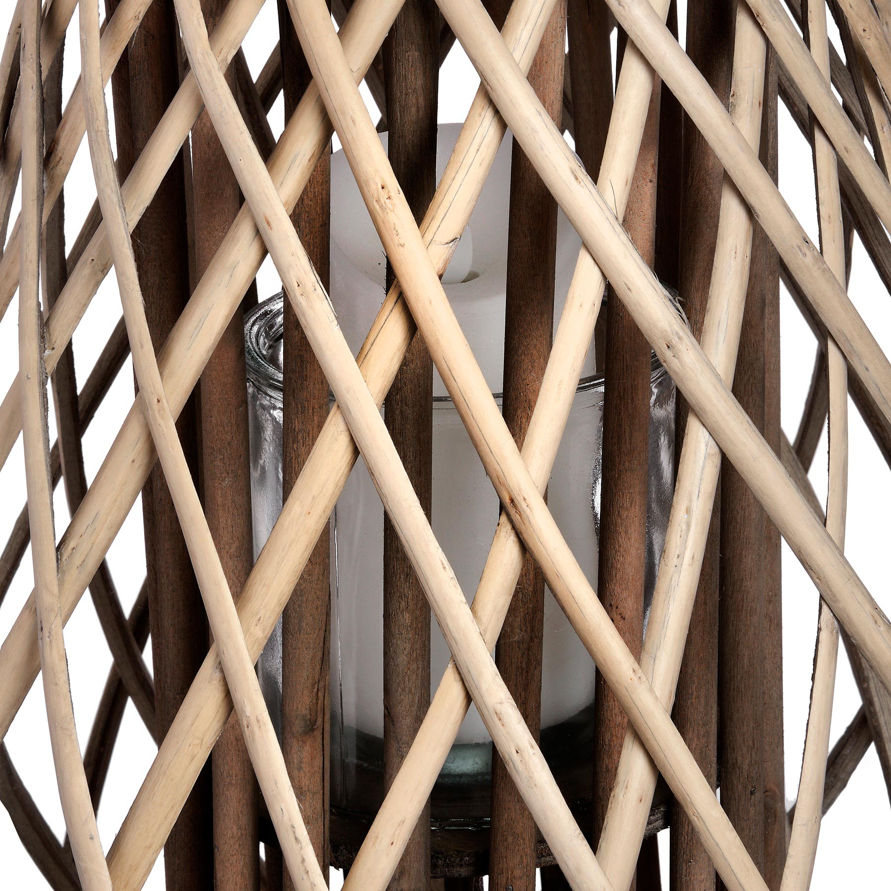 Large Wicker Bulbous Lantern image 1