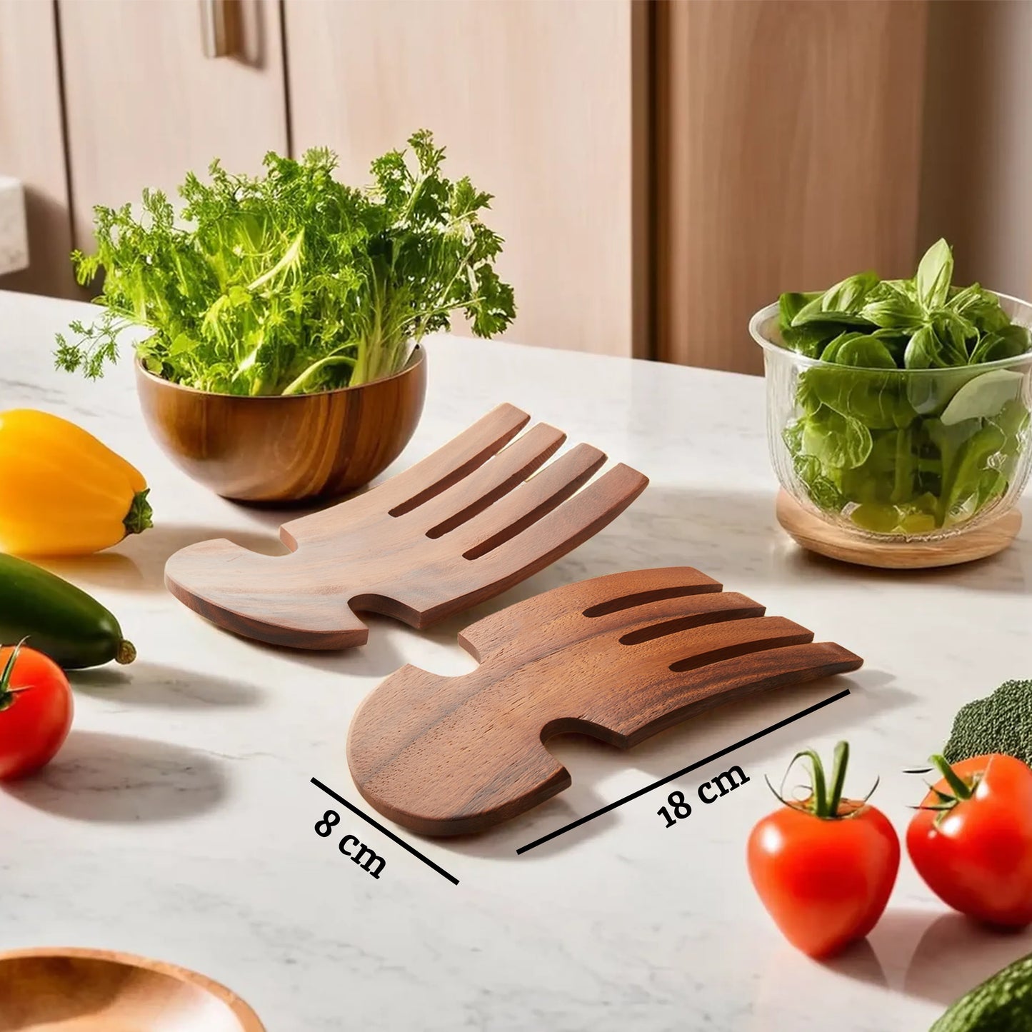 Kora Acacia Salad Hand Servers image 1