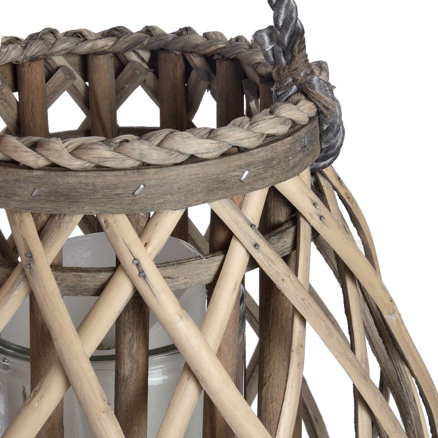 Small Wicker Bulbous Lantern image 2