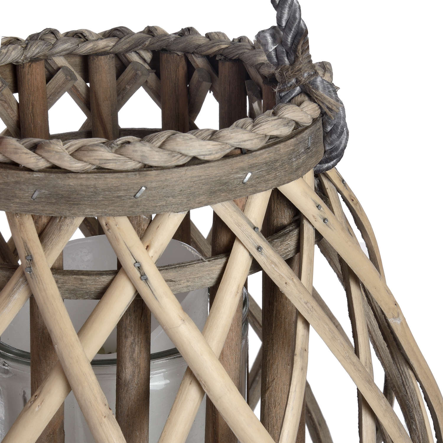 Small Wicker Bulbous Lantern image 2