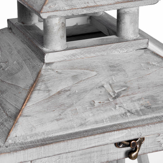 Set Of Three Wooden Lanterns With Traditional Cross Section image 1