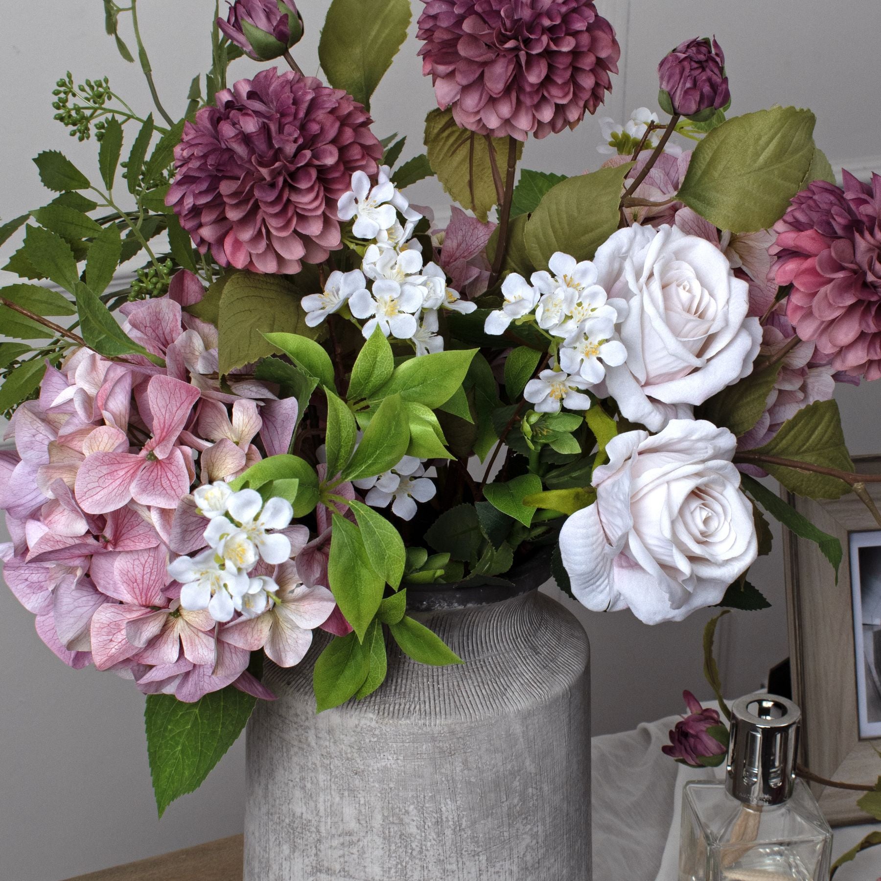 Bloomville Urn Grey Rustic Stone Floral Vase image 3