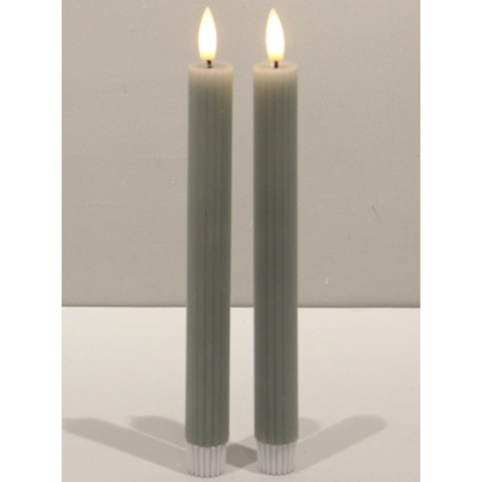 Luxe Collection Natural Glow Sage  Ribbed Taper Candles image 0