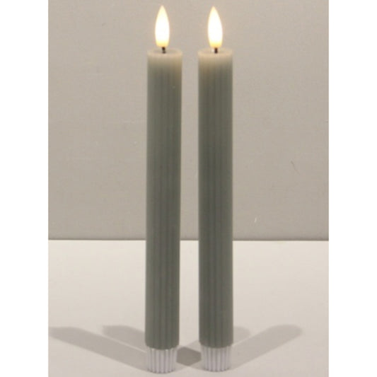 Luxe Collection Natural Glow Sage  Ribbed Taper Candles image 0