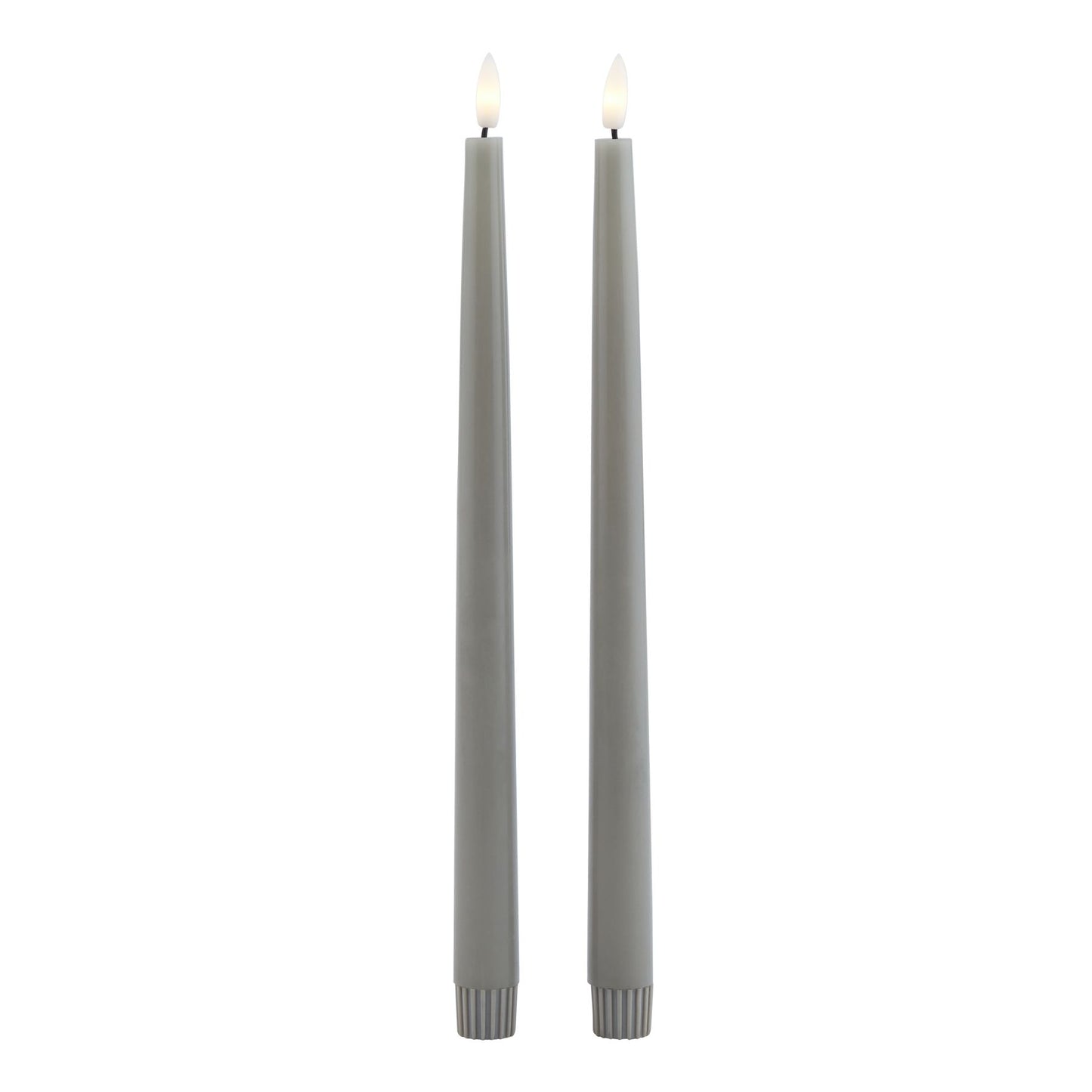 Luxe Collection S/2 Grey LED Wax Dinner Candles image 1