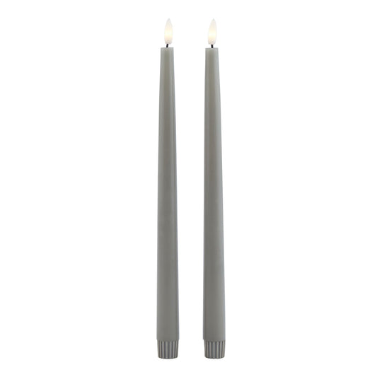Luxe Collection S/2 Grey LED Wax Dinner Candles image 1