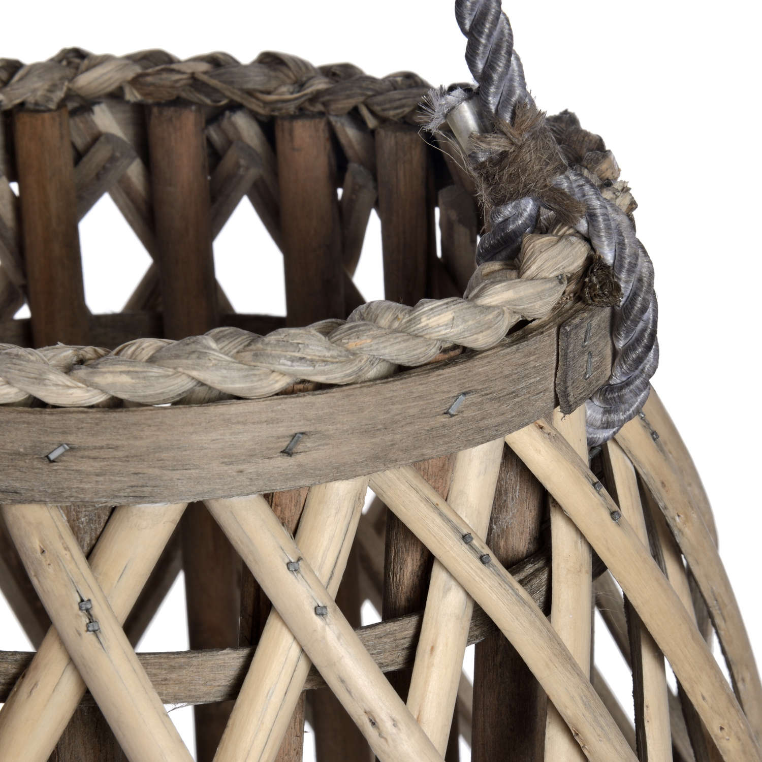 Large Wicker Bulbous Lantern image 2