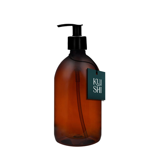 Amber Plastic Pump Bottle - Various Sizes