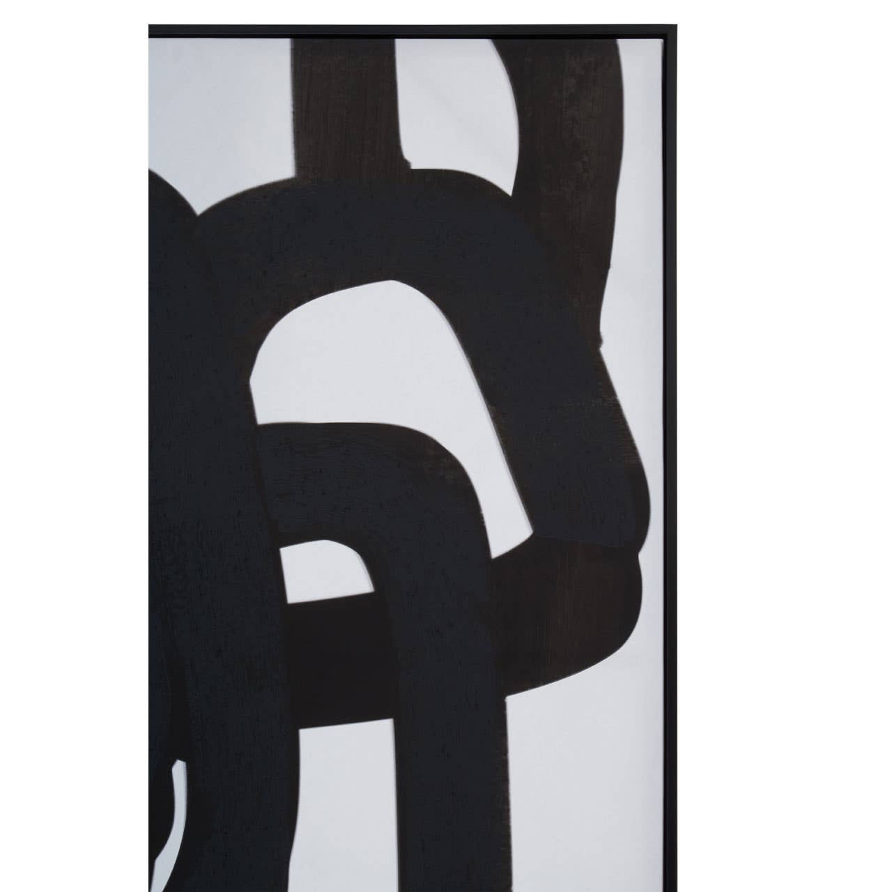 Astratto Set of Two Abstract Black & White Monochrome Wall Art Framed Canvas