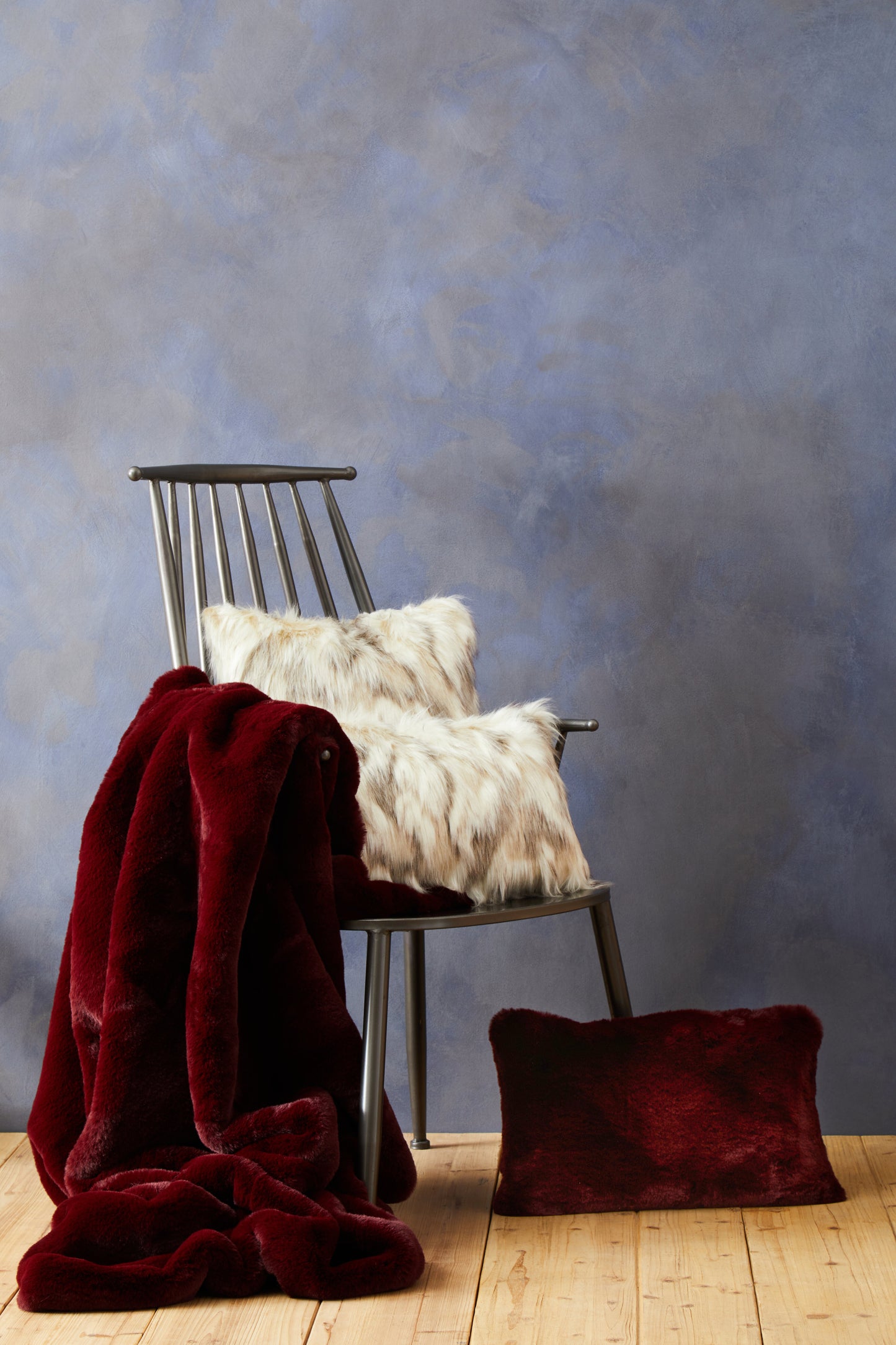 Bosie Lamina Natural Faux Fur Square Cushion image 4