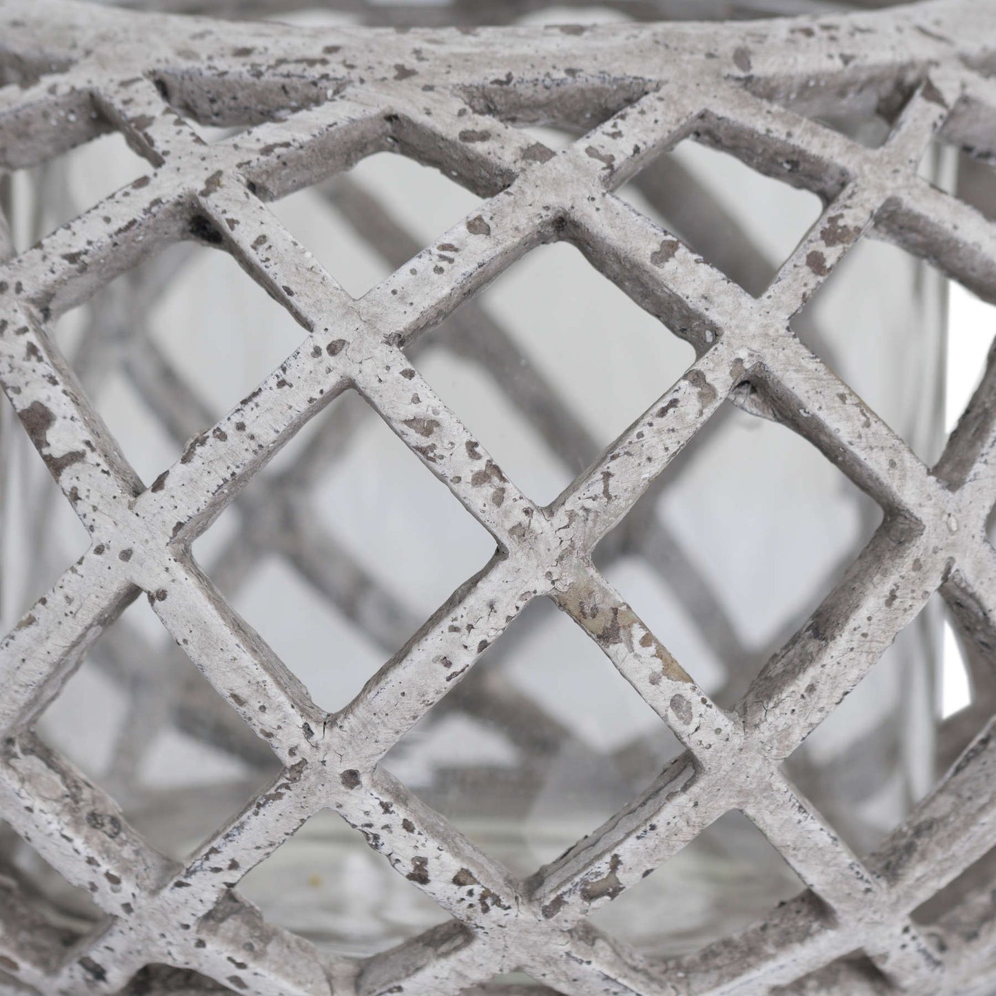 Round Ceramic Lattice Hurricane Lantern image 1