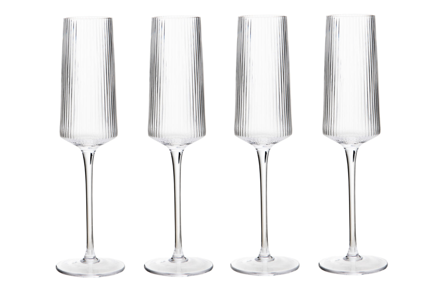 Eldon Set of Four Ribbed Champagne Glasses image 0