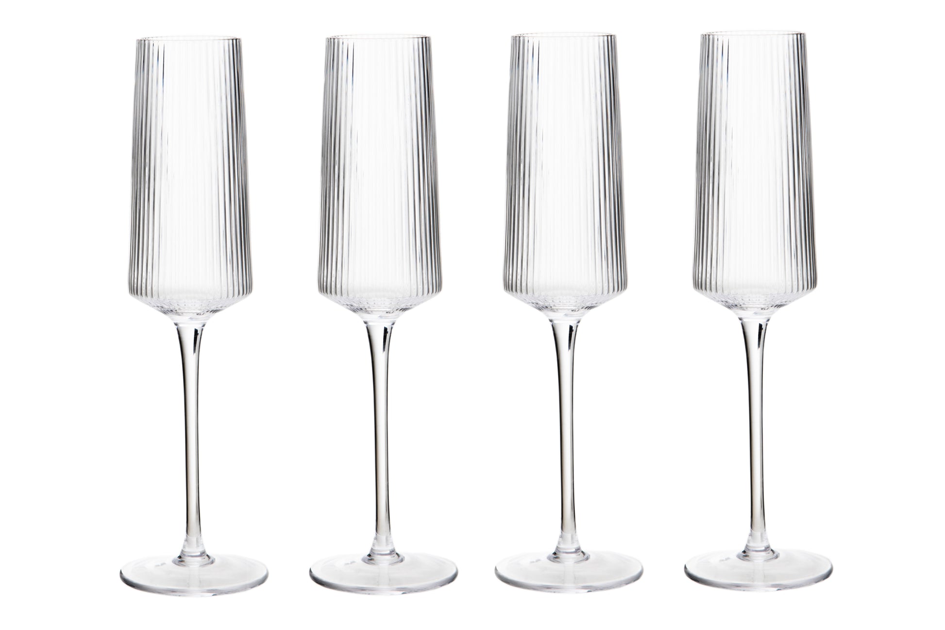 Eldon Set of Four Ribbed Champagne Glasses image 0