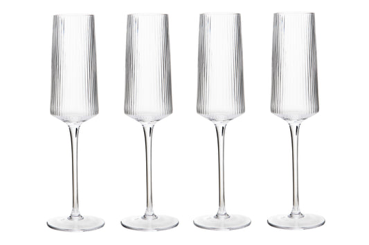 Eldon Set of Four Ribbed Champagne Glasses image 0