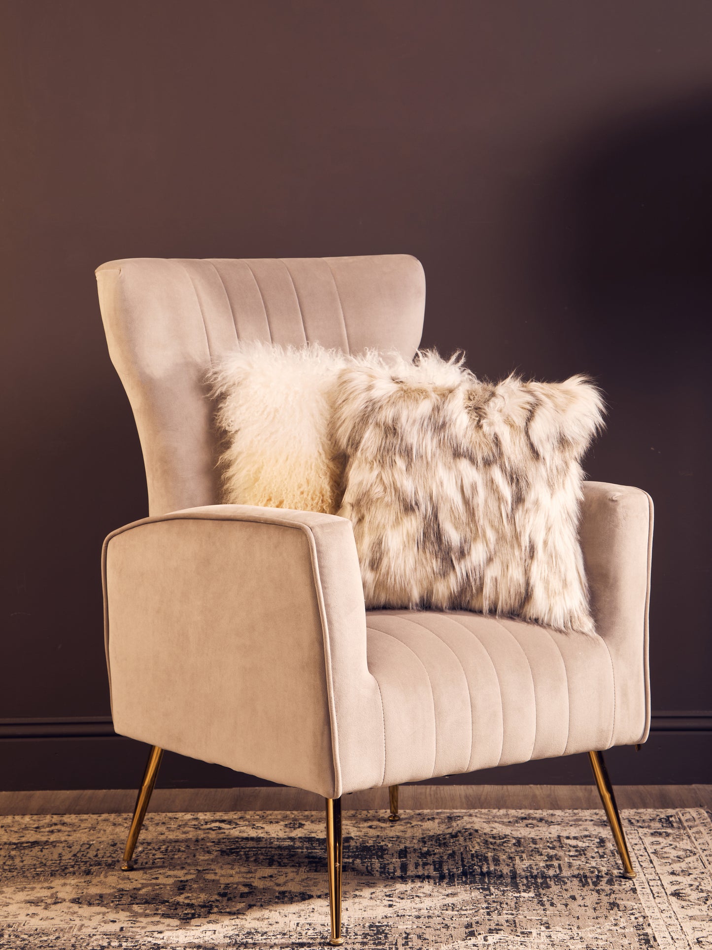 Bosie Lamina Natural Faux Fur Square Cushion image 9