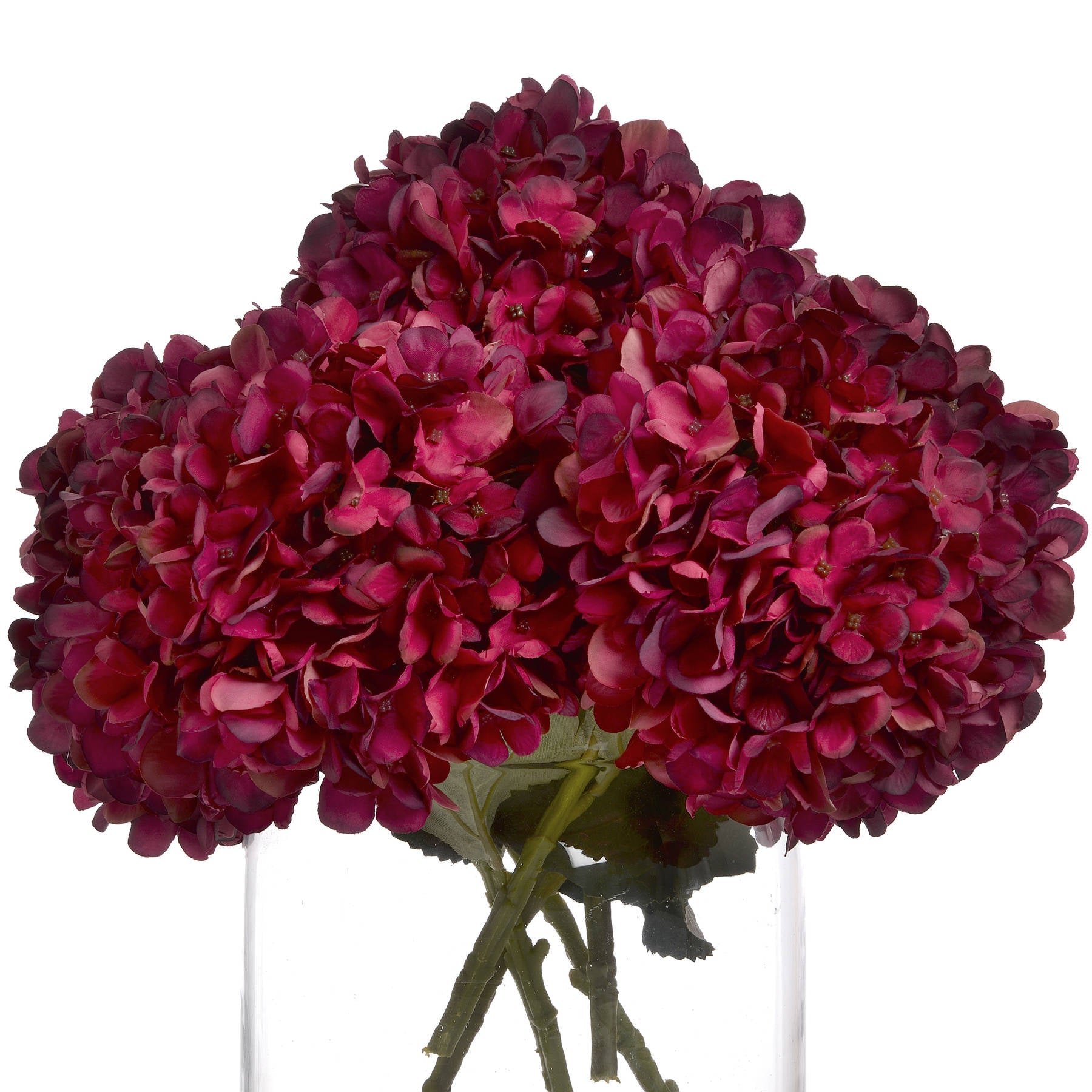 Autumn Rich Ruby Red Hydrangea Artificial Floral Stem image 3