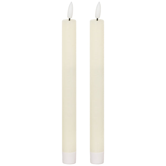 Luxe Collection Natural Glow S/ 2 Ivory LED Dinner Candles image 0