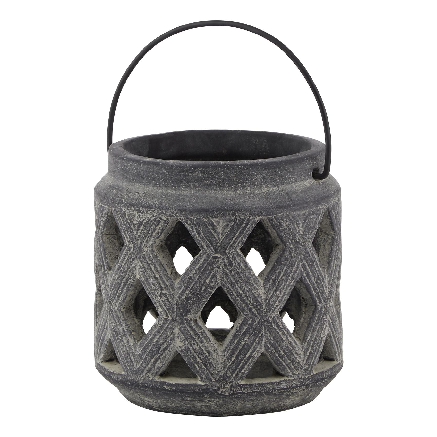 Amalfi Grey Lattice Lantern image 0