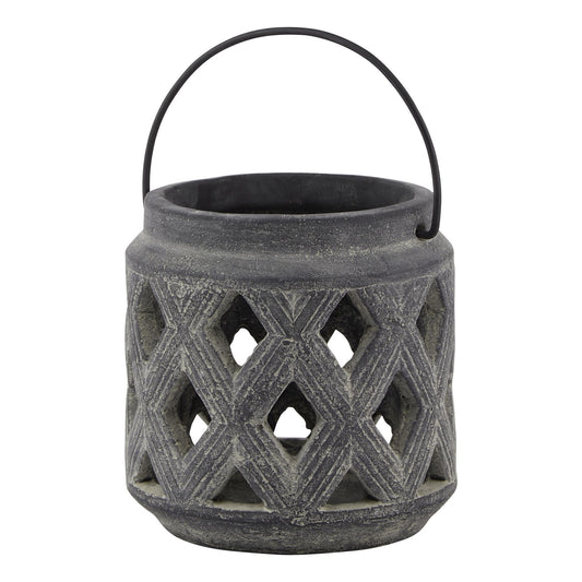 Amalfi Grey Lattice Lantern image 0