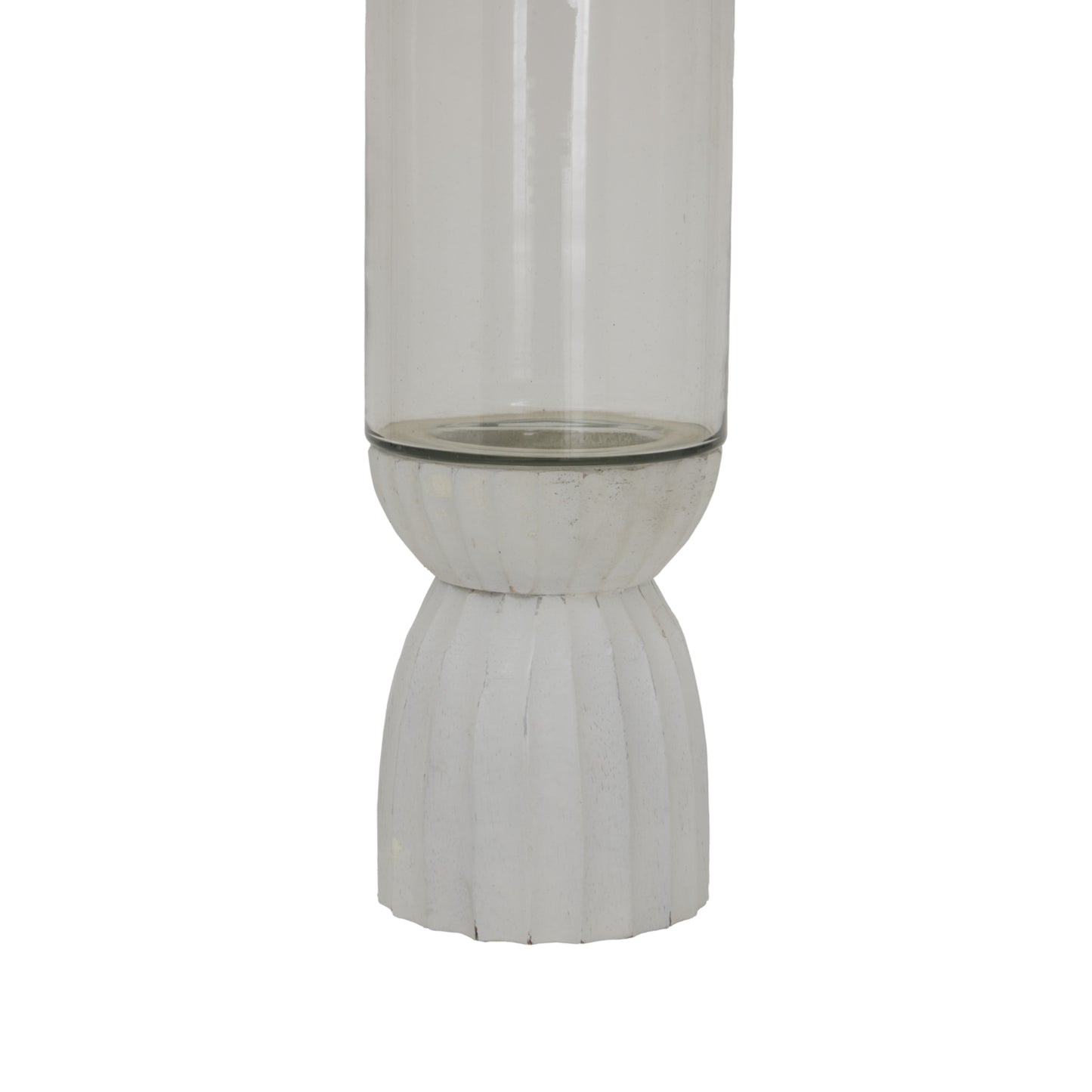 White Carved Hurricane Lantern image 1