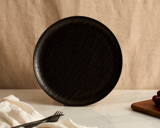 Enigma Black Porcelain Round Dinner Plate 27cm