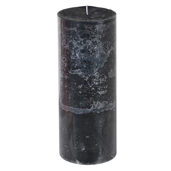 Large Black Violet and Seaweed Pillar Candle 250 x 100mm