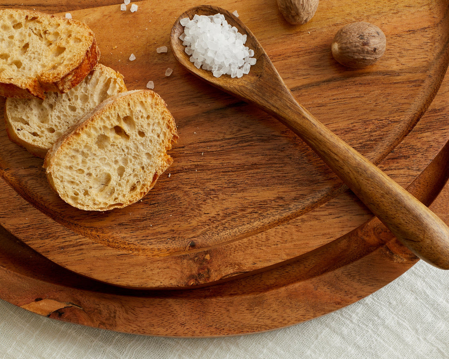Alma Natural Acacia Wood Round Serving Board Set