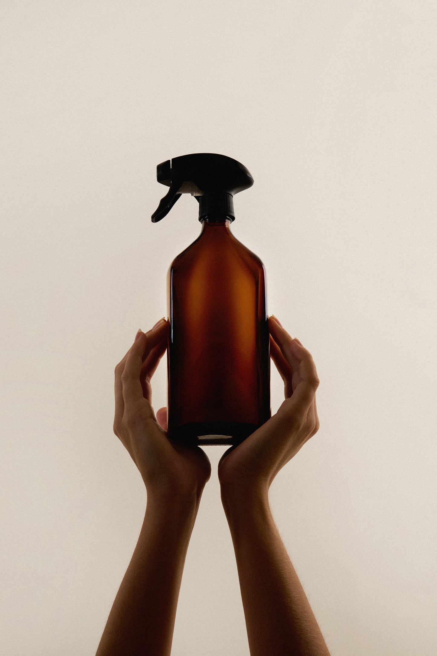 Amber Glass Rectangle  Kitchen/Utility Spray Bottle