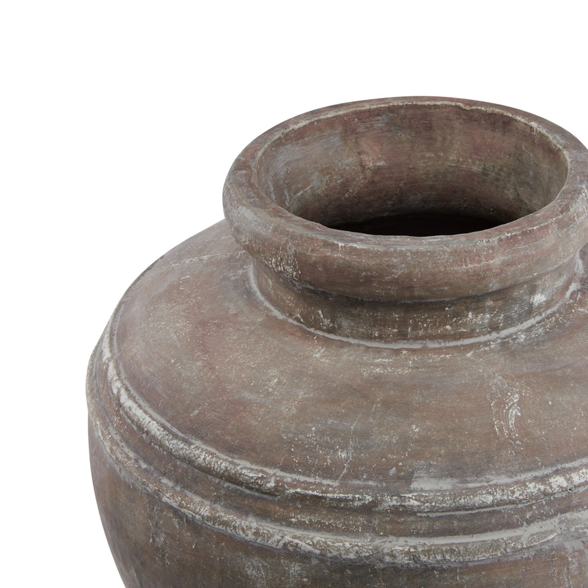 Brown ceramic pot on a white background