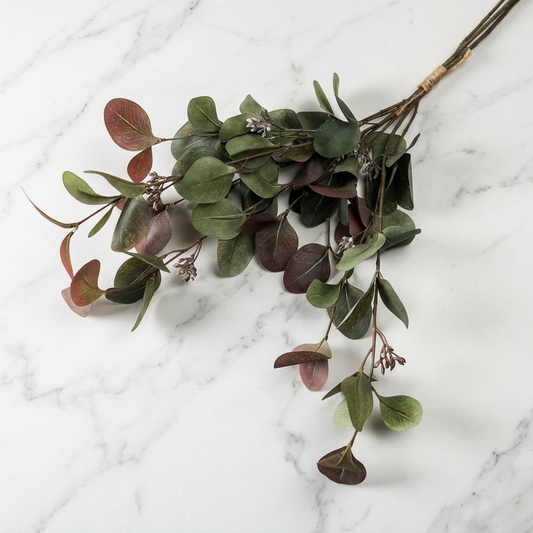 Variegated Eucalyptus Bouquet - Brown Red Burgundy & Green Autumn Shades