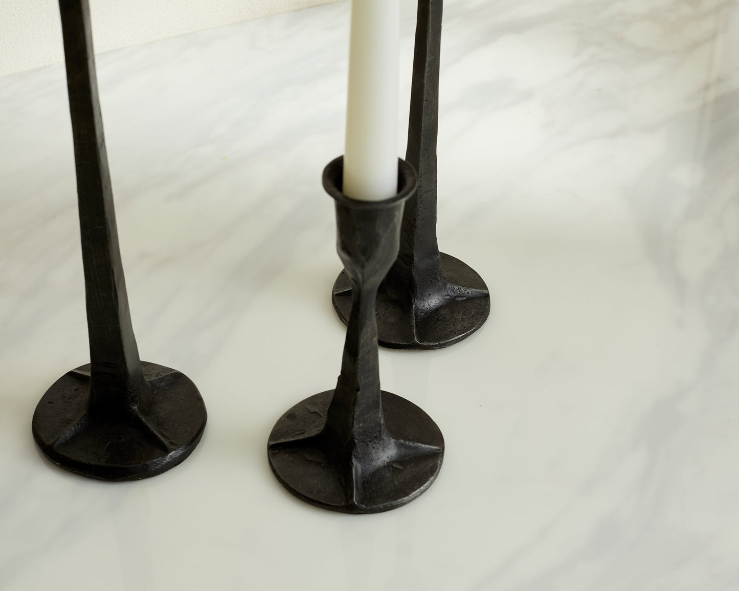 Nile Handcrafted Iron Black Taper Candle Holder Set (Set of 3)