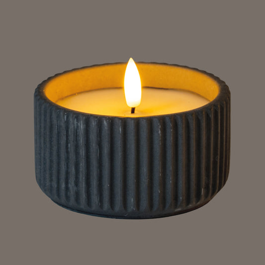 Luxe Collection Natural Glow Ribbed Small Led Candle image 1