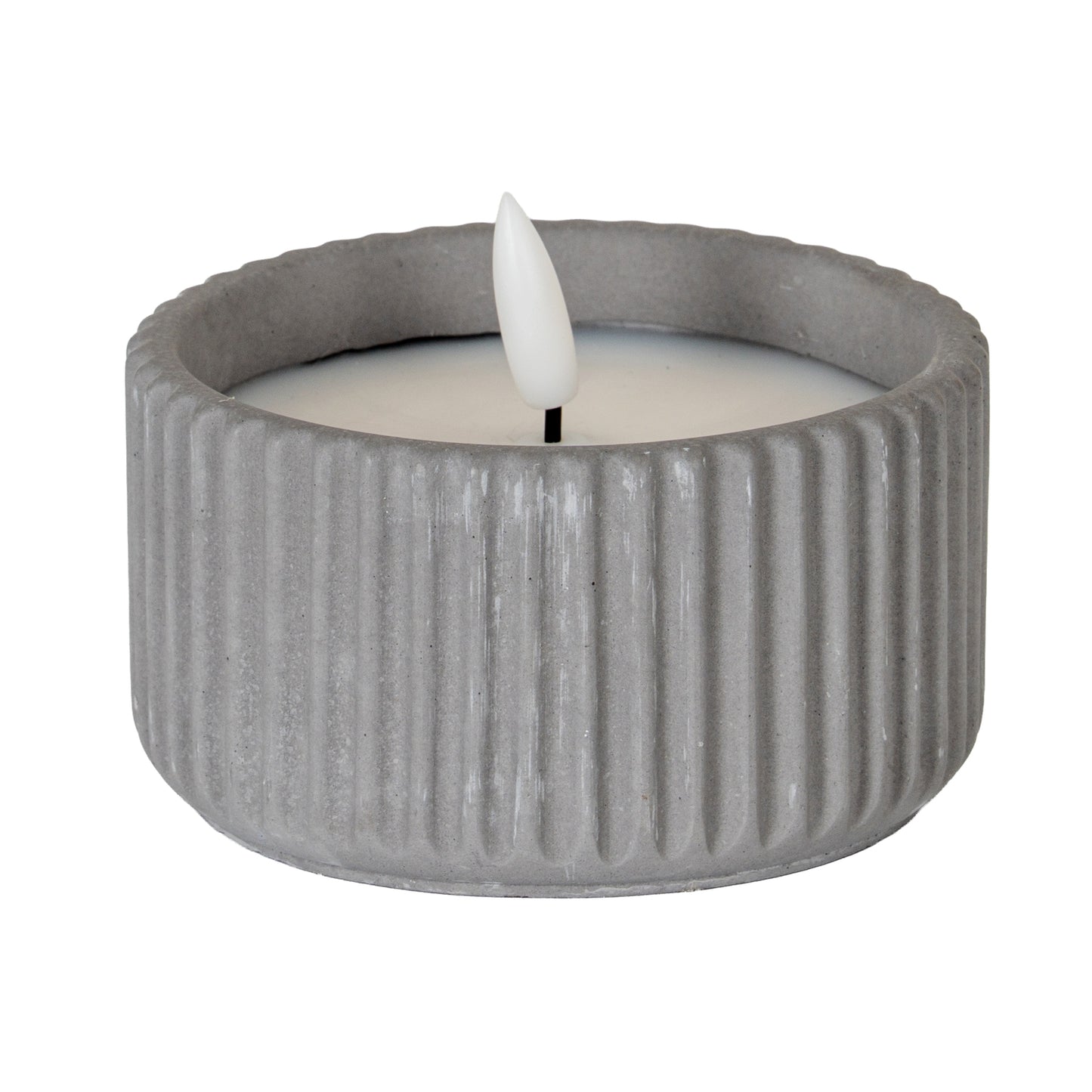 Luxe Collection Natural Glow Ribbed Small Led Candle image 0