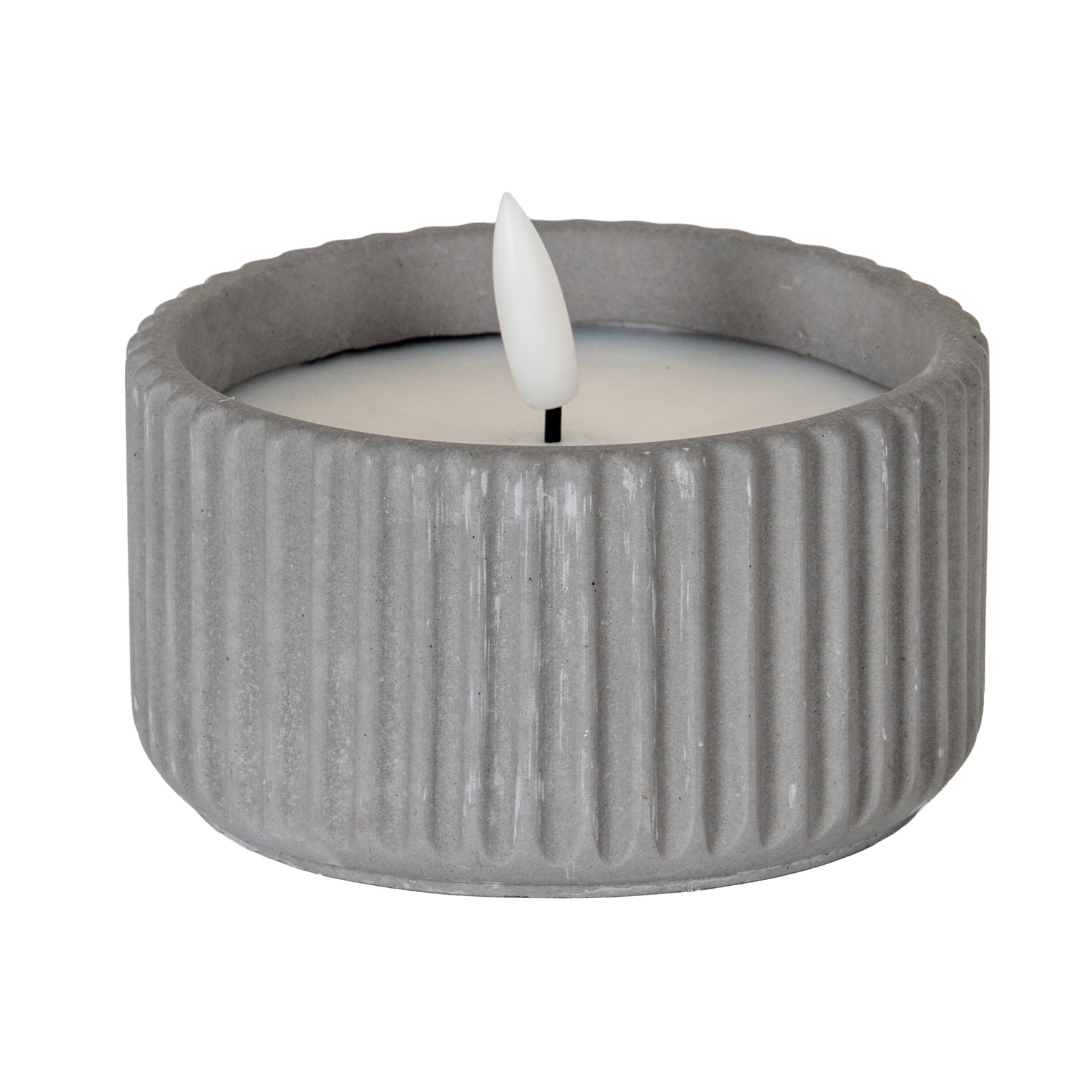 Luxe Collection Natural Glow Ribbed Small Led Candle image 0