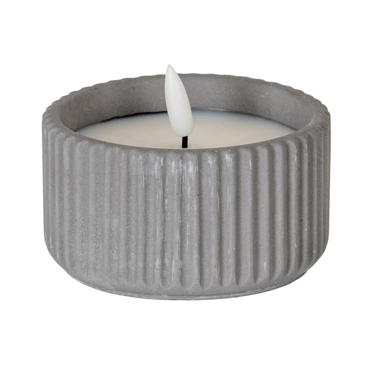 Luxe Collection Natural Glow Ribbed Small Led Candle image 0