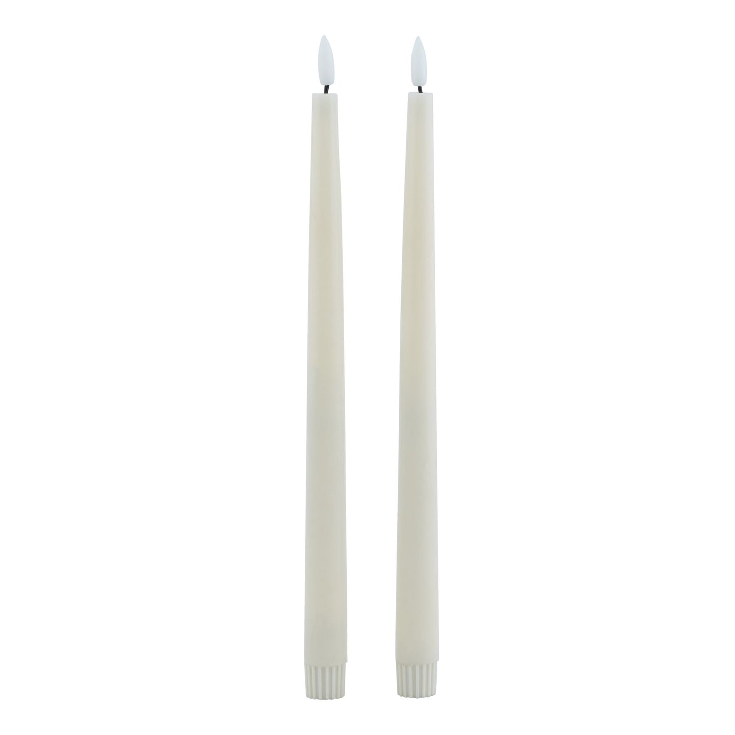 Luxe Collection S/2 Taupe LED Wax Dinner Candles image 0