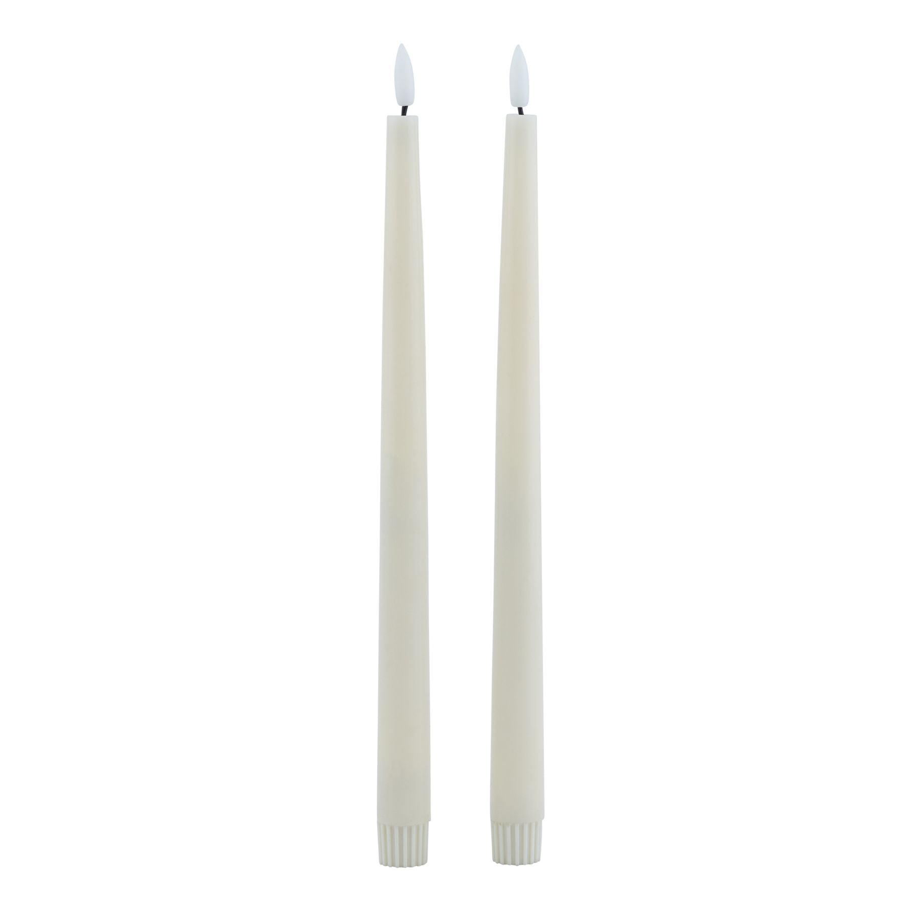 Luxe Collection S/2 Taupe LED Wax Dinner Candles image 0