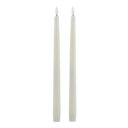 Luxe Collection S/2 Taupe LED Wax Dinner Candles image 0